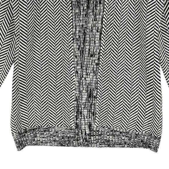 WHBM Women's Black/White Chevron Open Front Knit Cardigan Sweater Sz Medium NWOT - Picture 5 of 10